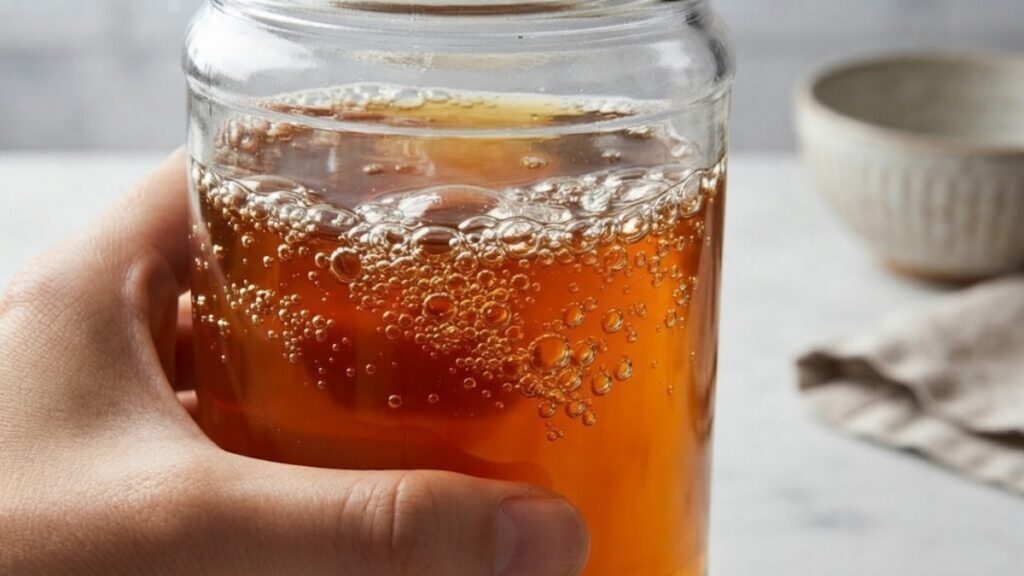 Taza con té antiinflamatorio natural de cúrcuma y jengibre para la salud de las articulaciones.